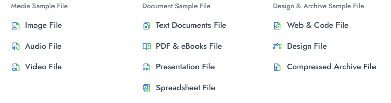 sample files of different formats 
