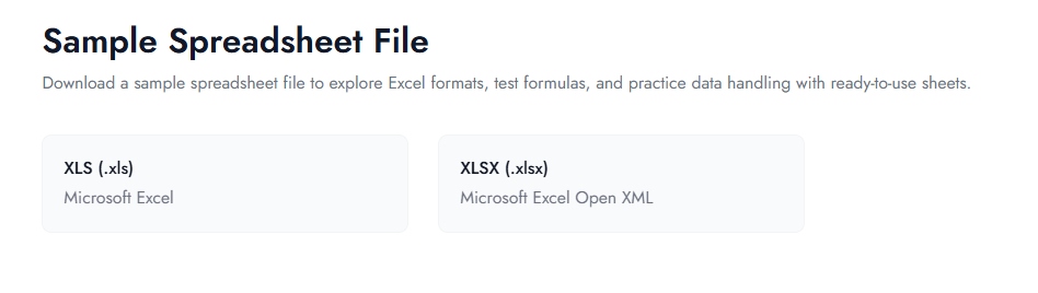 spreadsheet sample file