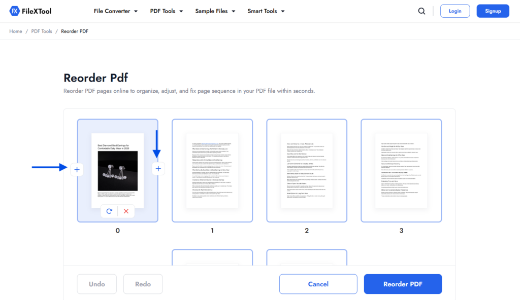 step 5 add a blank page using the plus (+) icon