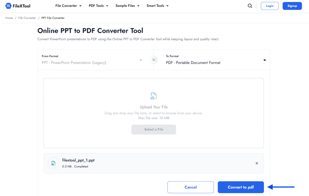 Step 7: Click on “Convert to PDF”