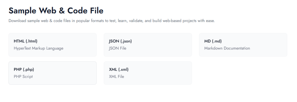 web & code sample file