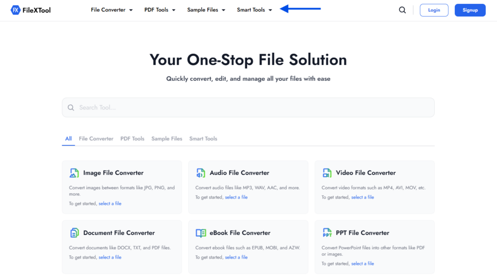 Step 2 Click on the Smart Tools Option