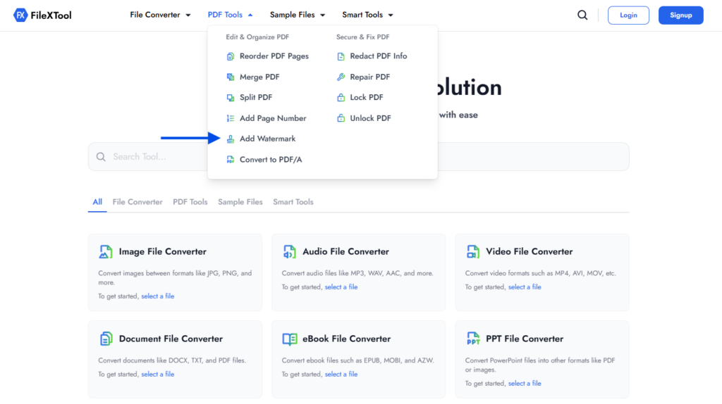 Step 3 Select the Add Watermark Tool