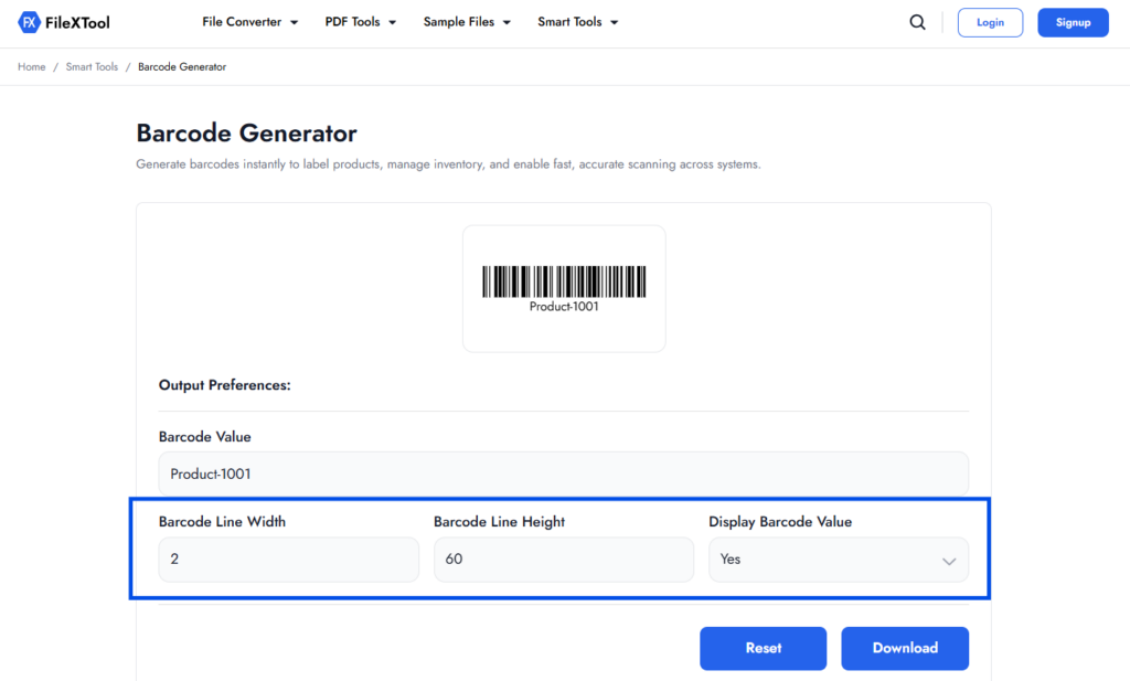 Step 5 Adjust the Barcode Settings