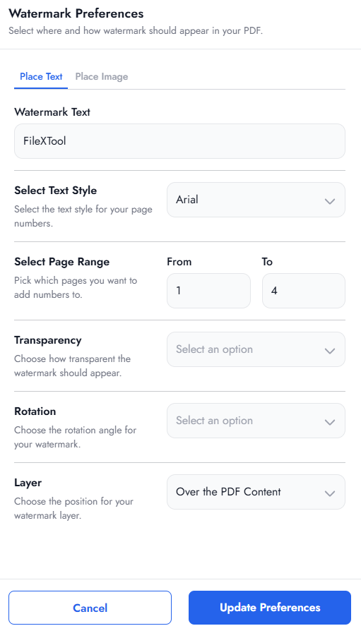 place text watermark
