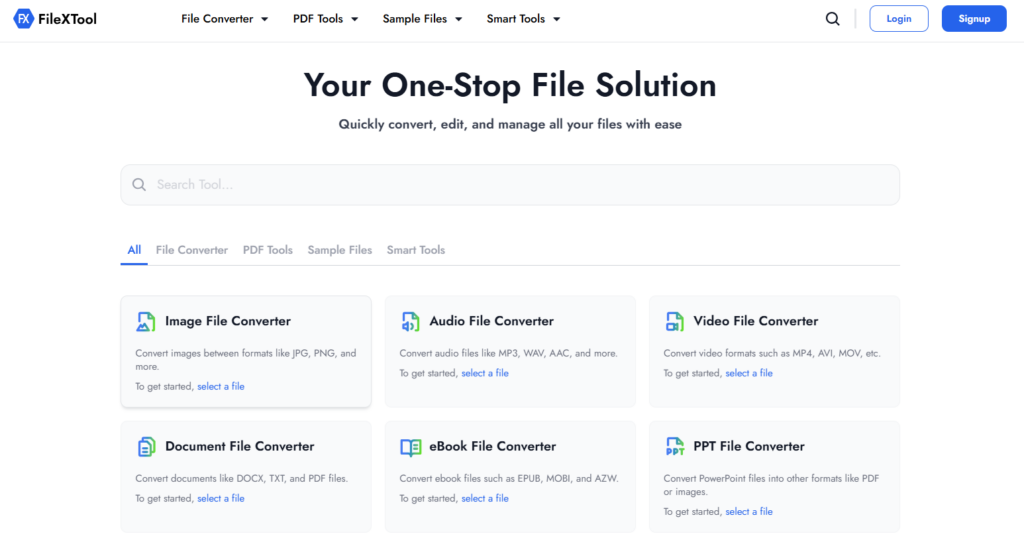 step 1 open the filextool website - how to convert MP4 to MP3