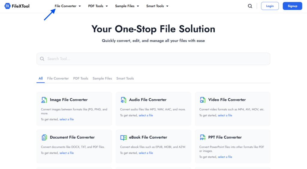 step 2 click on the file converter option