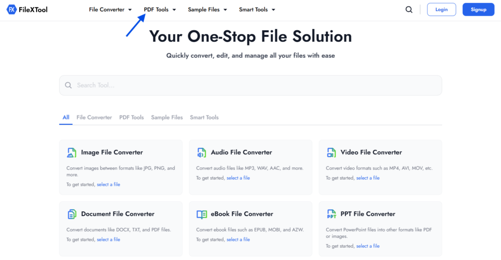step 2 click on the pdf tools option

