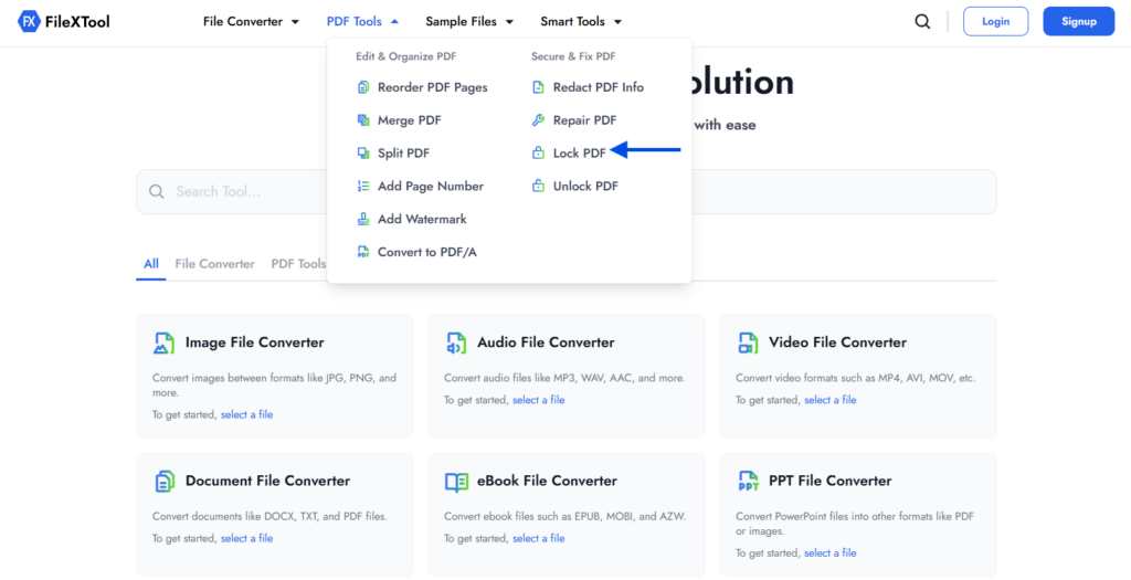 step 3 click on the lock pdf option
