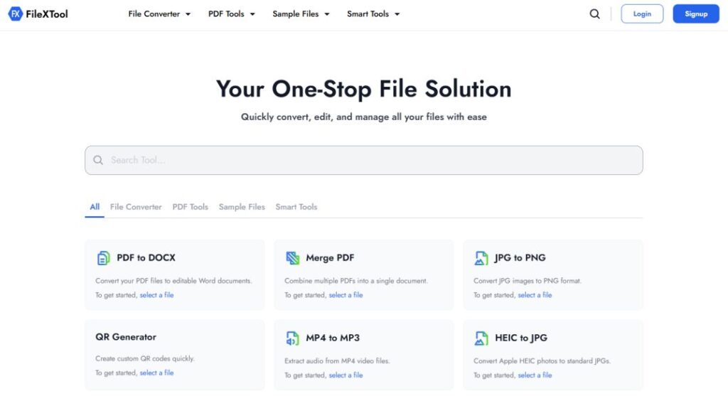 step 1 open the filextool website