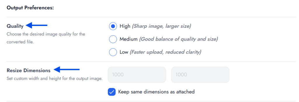step 5 choose output settings