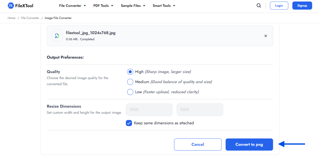 step 6 click on convert to png