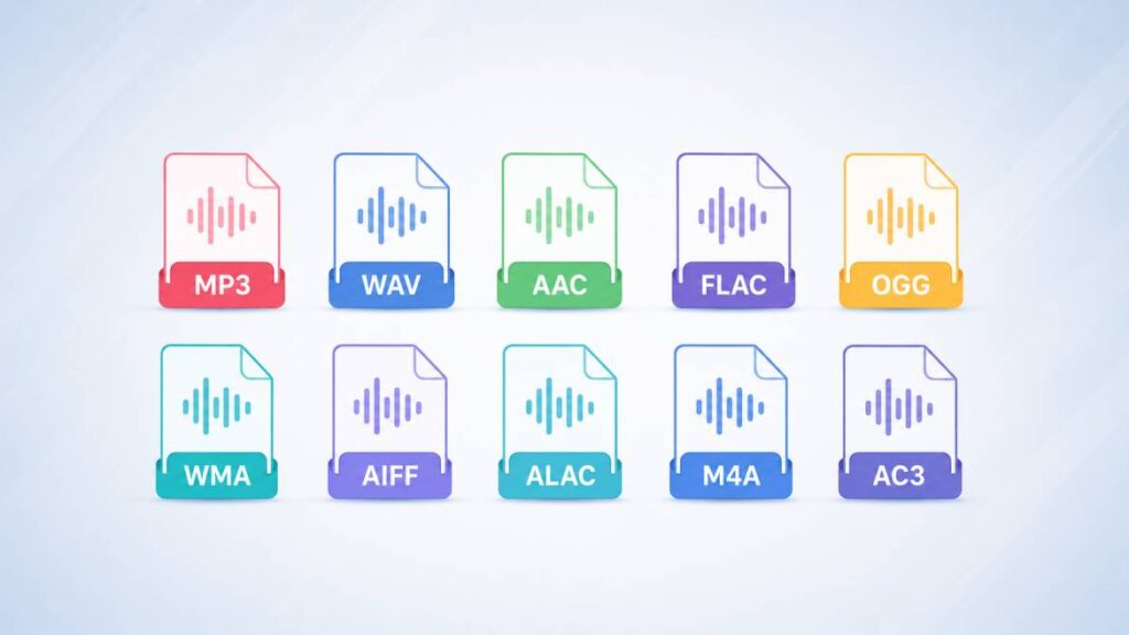 10 popular types of audio file formats