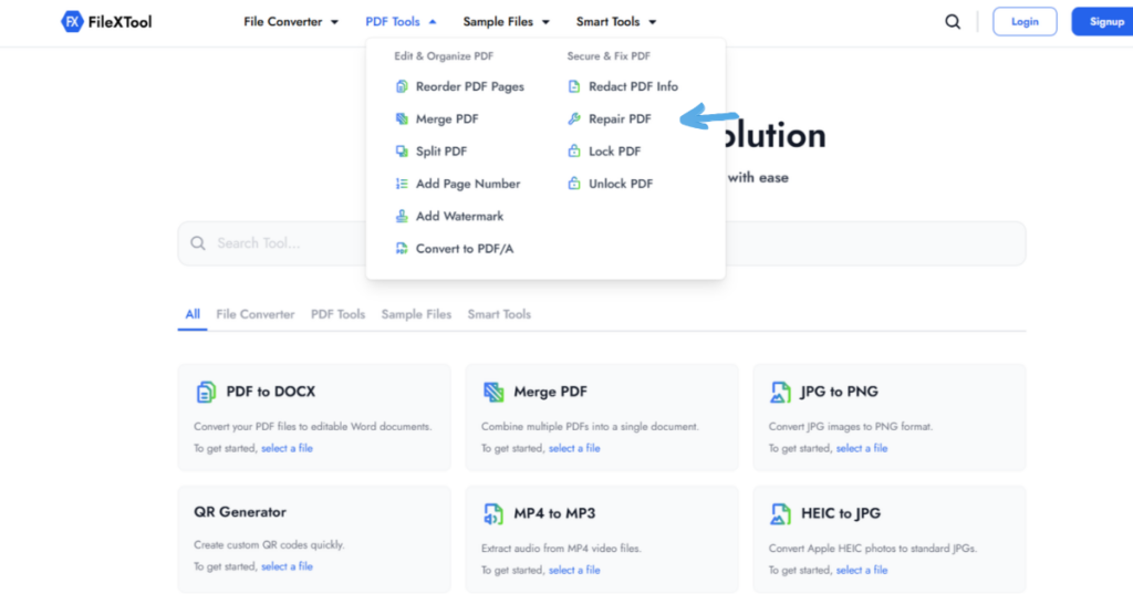 Open FileXTool PDF Repair Tool